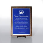 View larger image of Character Award Plaque - Half-Size - Blue w/ Silver